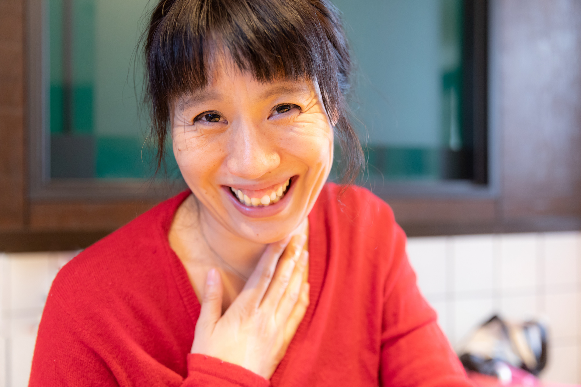 Woman feeling relieved